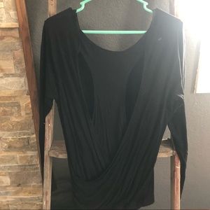 Long sleeve open back top